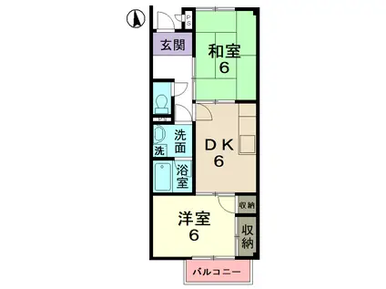 サンサープラスV(2DK/2階)の間取り写真