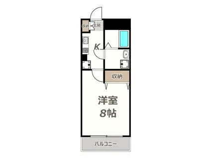 プレミアム西田辺(1K/4階)の間取り写真