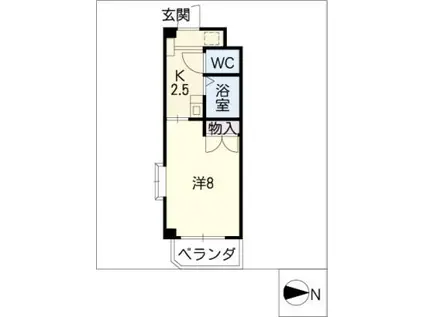 クレール楠(1K/5階)の間取り写真