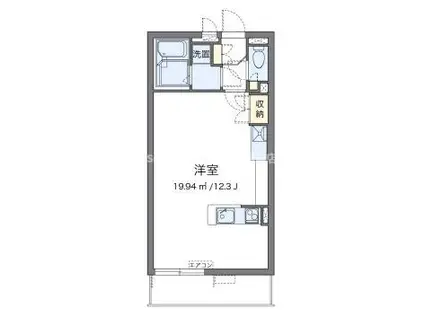 ミランダコスタV(ワンルーム/2階)の間取り写真