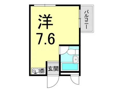 エメラルド立花北(ワンルーム/3階)の間取り写真