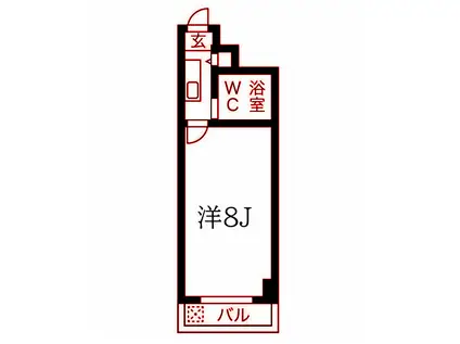 ライオンズマンション東白楽第二(1K/2階)の間取り写真