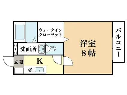 ウィン京田辺(1K/2階)の間取り写真