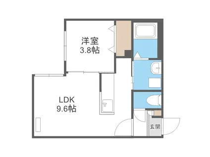 CITY RESIDENCE 南郷18丁目(1LDK/4階)の間取り写真