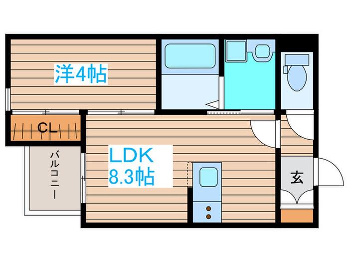 フォルテ河原町(1LDK/1階)の間取り写真
