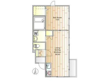 アクシス(1LDK/1階)の間取り写真
