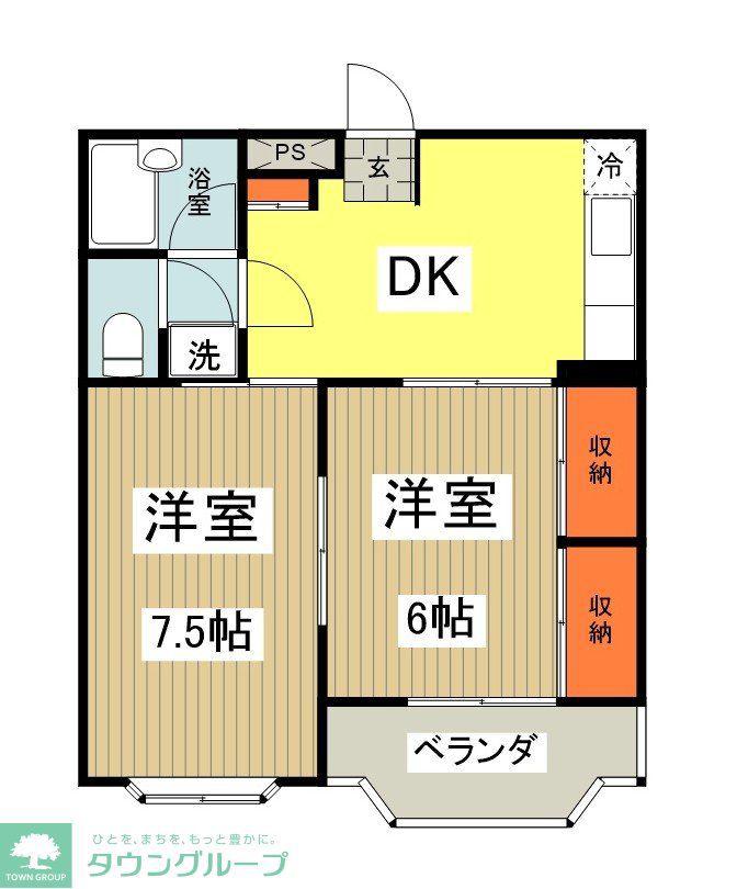 中澤マンション(2DK/1階)の間取り写真