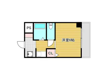 リバティーハイツ(1K/2階)の間取り写真