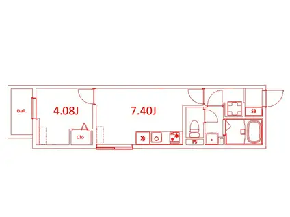 セレーネ -SELENE(1DK/2階)の間取り写真