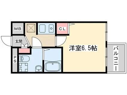 アスール江坂サード(1K/4階)の間取り写真