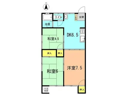 コーポ第一志乃婦(3DK/1階)の間取り写真