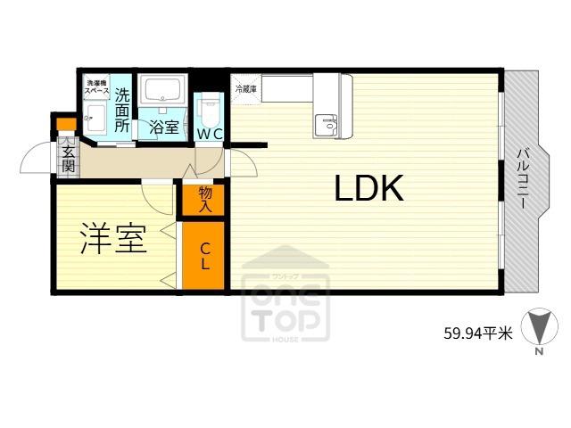 サンフラッツ南桜塚(1LDK/2階)の間取り写真
