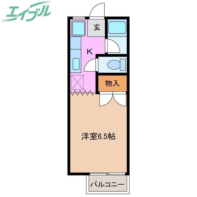 パティオ西山C棟(1K/1階)の間取り写真