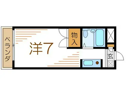 デュオコート(ワンルーム/1階)の間取り写真