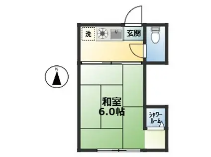 クララハイツ(1K/2階)の間取り写真