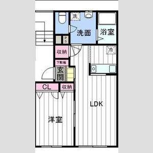 ロイヤルコート(1LDK/2階)の間取り写真