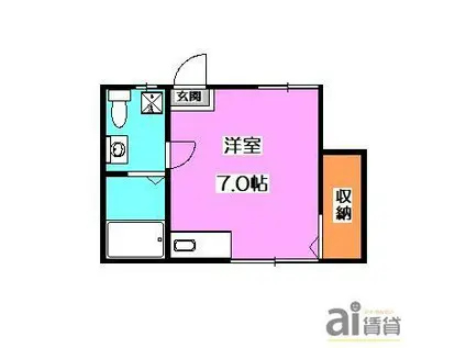 MAUNA LOA川越(ワンルーム/1階)の間取り写真