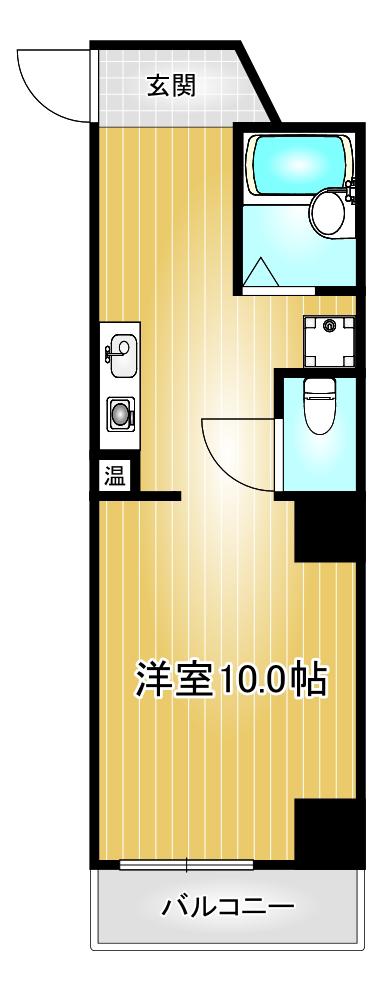 ハウス108筒井(ワンルーム/3階)の間取り写真