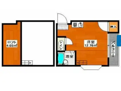 マキシム美野島(ワンルーム/2階)の間取り写真