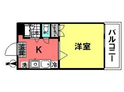 ハイムあや(1K/2階)の間取り写真