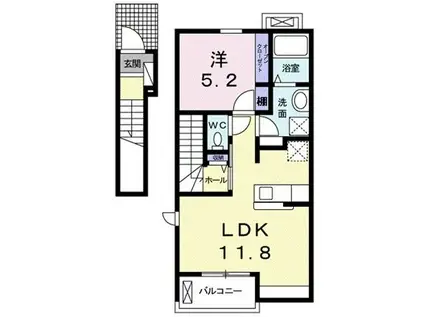 リバーサイドスニフ(1LDK/2階)の間取り写真