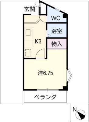 プリミエール八田(1K/4階)の間取り写真