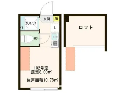 マルシエール西早稲田(ワンルーム/1階)の間取り写真