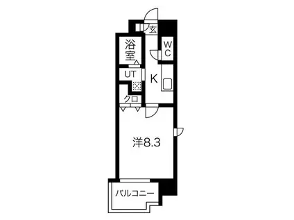 NORITAKE RISE(1K/3階)の間取り写真