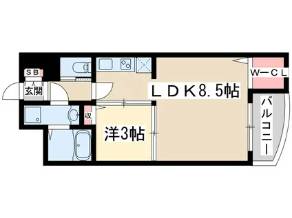 セスト新大阪(1LDK/7階)の間取り写真