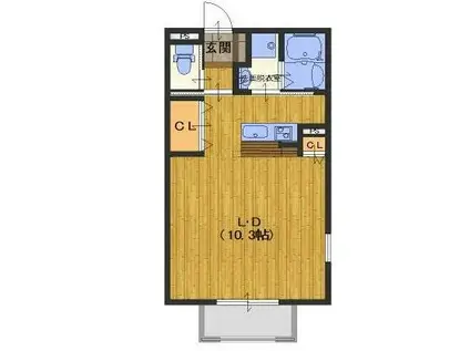 サニープレイス北山II(ワンルーム/1階)の間取り写真