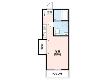 ハイムぱれっと天台(ワンルーム/1階)の間取り写真