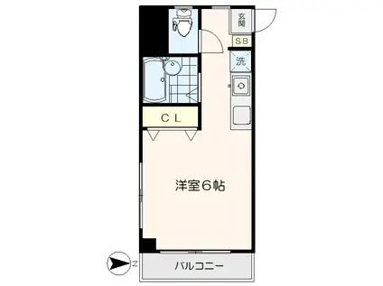 サウスヴィレッジ(ワンルーム/3階)の間取り写真