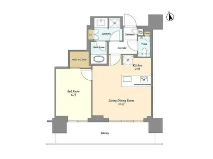 ブランズ渋谷桜丘(1LDK/17階)の間取り写真