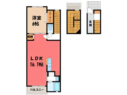 ネオ ファミール(1LDK/3階)の間取り写真