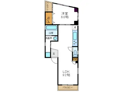 エトワールケー(1LDK/5階)の間取り写真