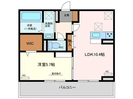 ラフィネ住吉(1LDK/1階)の間取り写真