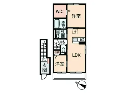 シャルマン(2LDK/2階)の間取り写真
