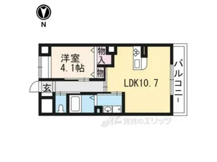 パラシオレイ(1LDK/2階)の間取り写真
