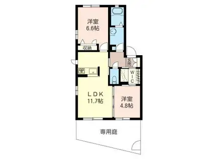 MAISON HIMAWARI II(2LDK/1階)の間取り写真