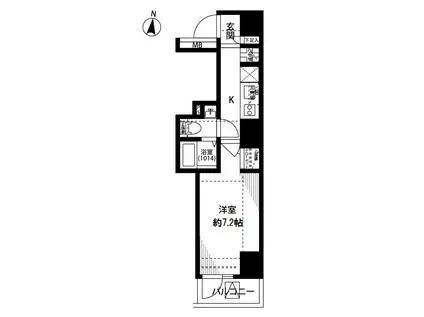 プレール・ドゥーク錦糸町III(1K/8階)の間取り写真