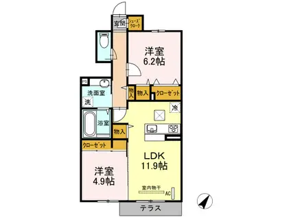 アルバ フォレスタ(2LDK/1階)の間取り写真
