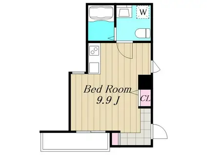 ケイウッドプレイス(ワンルーム/1階)の間取り写真