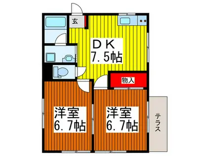 METAAREA L(2DK/1階)の間取り写真