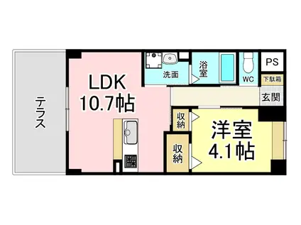 フローレンステラス(1LDK/1階)の間取り写真