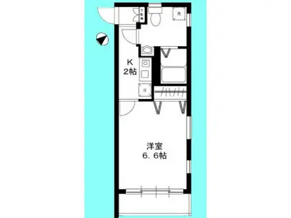 M-BLOCK(1K/2階)の間取り写真