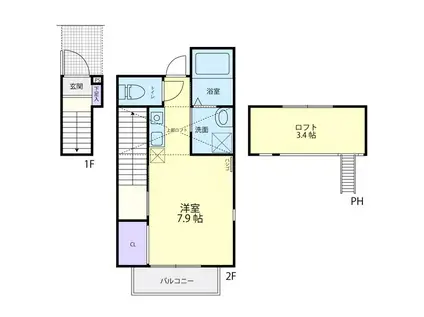 FOLIAR SAKURA B(ワンルーム/1階)の間取り写真
