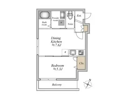 ザ・フォレスト明大前(1DK/3階)の間取り写真