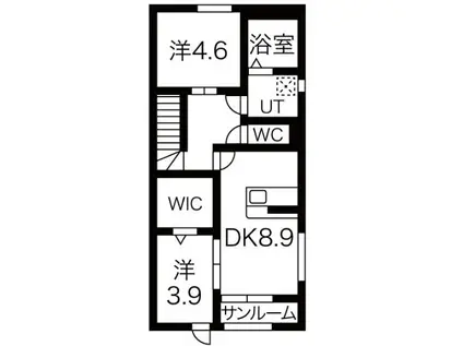 M&T神町北III(2DK/2階)の間取り写真