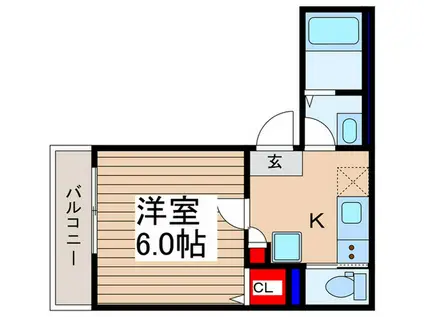 ノワール川越砂新田(1K/1階)の間取り写真