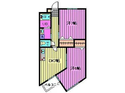 レスポワール北与野(2DK/4階)の間取り写真